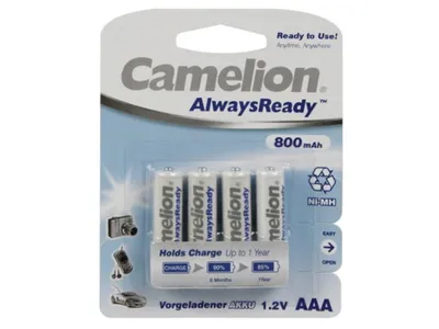 Produktbild von NiMH AAA 1.2 V - 800 mAh 'ALWAYSREADY' (4 St./Blisterverpackung)