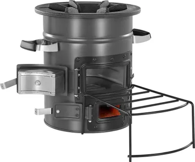 Produktbild von Camping-Raketenofen Tragbarer Holzofen mit Doppeltür