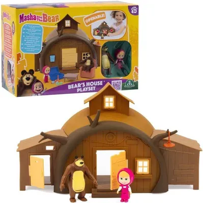 Immagine prodotto di Masha e l'orso Set di gioco Casa di Michka, 2 personaggi inclusi, 15 accessori, dai 3 anni in su, GPTOYS MHA22