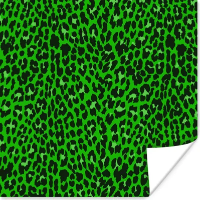 Produktbild von MuchoWow® Poster Leopard - Grün - Muster 50x50 cm - Wohnzimmerdekoration