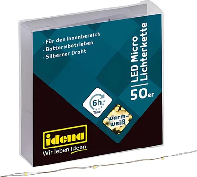 Produktbild von Micro Lichterkette 50 LED,warmweiß, 6h-Timer - warmweiß, , 520cm