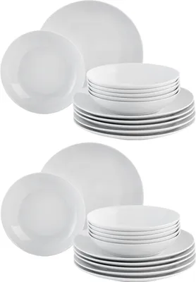 Produktbild von Tafelservice - Weiß - für 12 Personen - Porzellan - 24-teilig