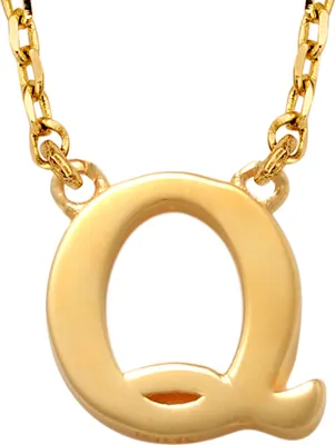 Produktbild von New Bling 9NBG-900Q Gold Halskette mit Buchstabe Q - 6mm - Ankerglied - 38+2.5+2.5cm - Initialschmuck - 14 Karat - Gold