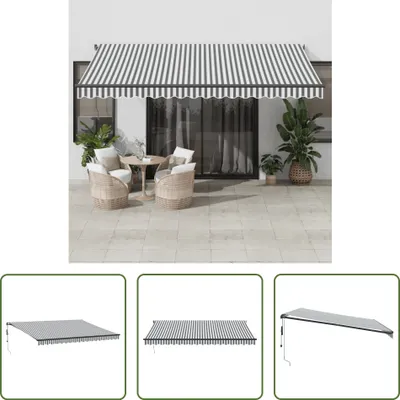 Produktbild von The Living Store Markise Automatisch Anthrazit und Weiß 450x350 cm