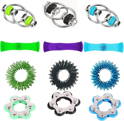 Produktbild von 12 Stück Adhs Spielzeug, Fidget Toys, Stimming Toys, Anti Stress Spielzeug, Fingerspielzeug, Sensorische Stressabbau Spielzeug Erwachsene Set