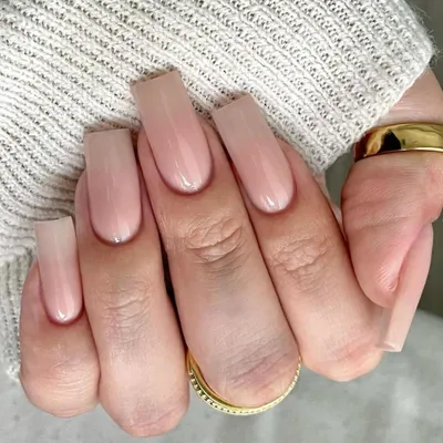 Produktbild von Künstliche Fingernägel Lange Mandel Eckig Nude Glänzend Jelly-Gel 24 Stück