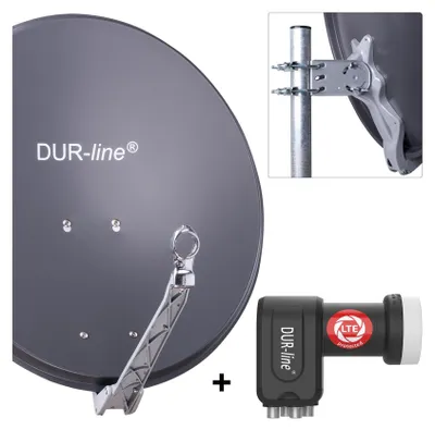 Produktbild von DUR-line Select 60/65 cm Sat Anlage 4 Teilnehmer Komplett Set anthrazit