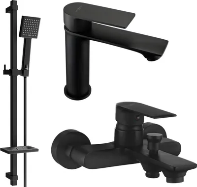 Produktbild von Mexen Royo DQ45 Badewannenset, Schwarz - 72203DQ45-70