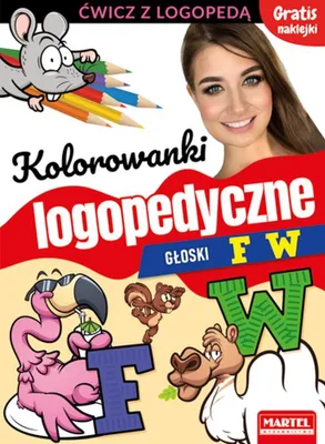 Produktbild von ISBN Kolorowanki logopedyczne Głoski F W z naklejkami, Polski, Broszurowa okładka, 16 stron(y)