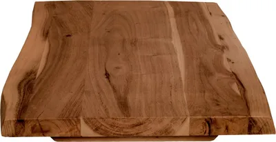 Produktbild von Holzplatte 60x40 cm Curtis, Tischplatte aus Akazienholz massiv + nussbaumfarben, Baumkanten-Platte für Heimwerker, geeignet für Arbeitsplatten, Tische & Fensterbretter