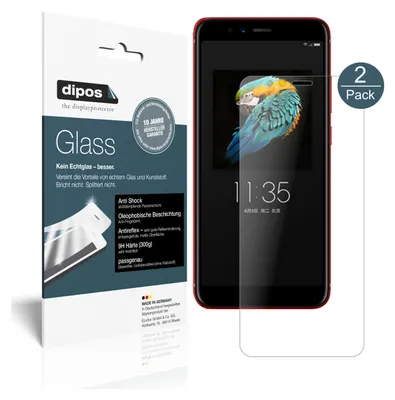 Produktbild von 2x Schutzfolie für Lenovo S5 (2018) matt - Anti-Shock 9H Folie dipos Glass