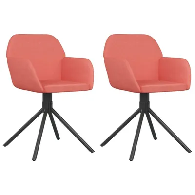 Image de Chaises pivotantes à manger lot de 2 Rose Velours