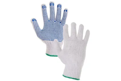 Obrázek produktu pro Rukavice pánské textilní Falo, dlaň s PVC terčíky, velikost XL/10, bílo-modré