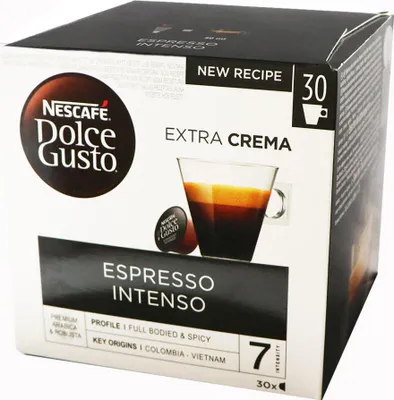 Produktbild von Nescafé Dolce Gusto Espresso Intenso, Kaffeekapsel, Espresso, Medium geröstet, Dolce Gusto, 30 Tassen, Mehrfarbig