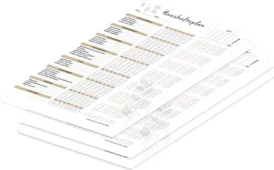 Produktbild von PRICARO Putzplan "Blätter", A4, 25 Blatt, 3 Stück