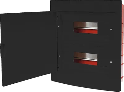 Produktbild von Sicherungskasten Einbau Verteilerkasten Unterputz Kleinverteiler IP40 SCHWARZ 24 MODULE
