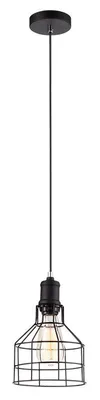 Zdjęcie produktu dla Lampa wisząca druciany klosz Synthia czarna 1xE27x60W metal wym:100x16x16cm IP20 Italux