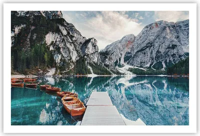 Produktbild von Poster - Poster ohne Rahmen - Boote Berge Hafen - 91,5x61 cm - Wand Bild - Wanddeko - Wandbilder - Kunstposter - Wandposter - Bilder - Kunstdruck - Wanddekoration - Wandbild - P2XAA91x61-5068