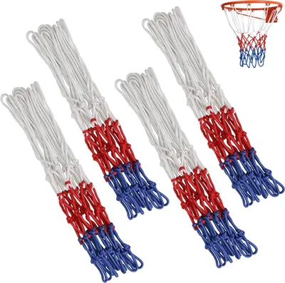 Productafbeelding van Basketbalnetten - Balnetten Korven - Sport Beoefenen - 4 Stuks Set - Standaard Maat - Wit