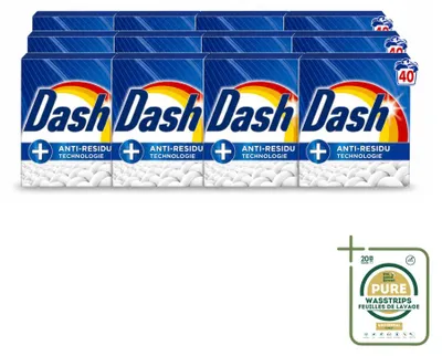 Produktbild von 12 x Dash Waspulver Witter Dan Wit für weiße Wäsche - 2,2 kg - Vorratspackung - 12 Stücke