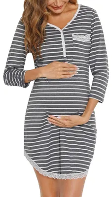 Image de Pyjama en coton pour femmes, modèle nuisette en dentelle