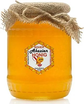 Produktbild von Natural Food - Roher Honig - Natürlich. Unbehandelt, Ungefiltert, Nicht geschleudert - aus Europa, ohne Zusätz- Akazie Honig -10 x 1,1kg