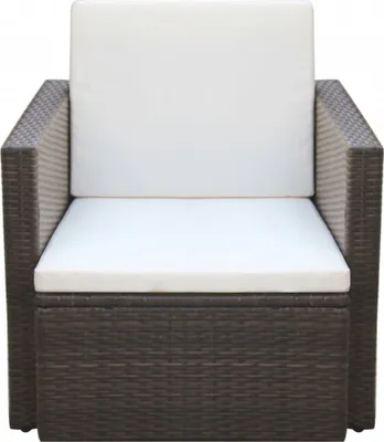 Zdjęcie produktu dla VidaXL 42668, Taras, Obite siedzisko, Metal, Technorattan, Kremowy, Biały, Pianka, 650 mm