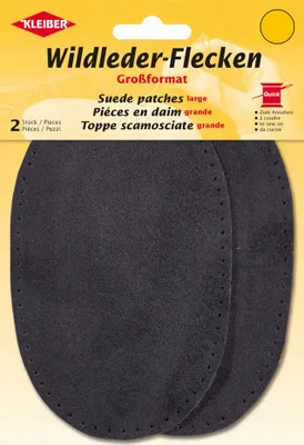 Immagine prodotto di KLEIBER 85402 KLEIBER toppe in pelle scamosciata da cucire, 100 x 155 mm, grigio