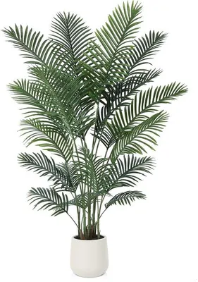 Obrázek produktu pro Umělá palma 180 cm, bílá, plastový květináč, dekorace do interiéru