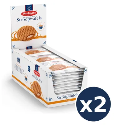 Produktbild von Daelmans Karamell-Stroopwafeln Jumbo 2er-Bundle, 72 Stück einzeln verpackt, 2808g