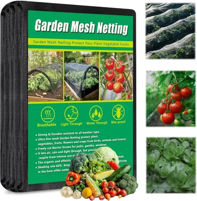 Obrázok produktu pre Sieťka proti hmyzu, čierna, 2 m x 10 m, s nanotechnologickou úpravou, vhodná do záhrady a skleníka