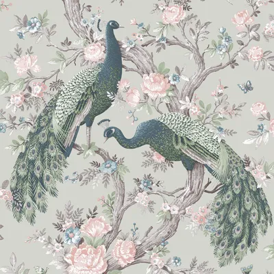 Produktbild von Laura Ashley Vliestapete Belvedere Pfau 1000x52cm