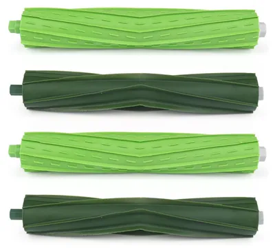 Four vacuum cleaner brush rolls are arranged vertically against a white background.