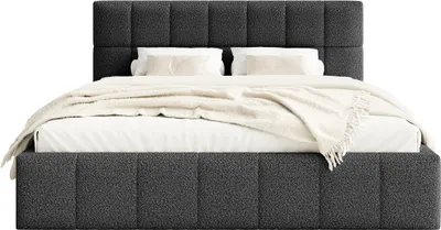 Produktbild von FEDVE Polsterbett Moura aus Bouclé-Stoff 120x200 cm, Schwarz
