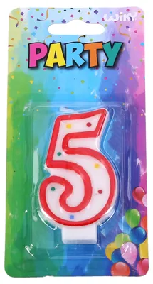 Image de Bougie de fête numéro 5 rouge