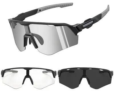 Imagen del producto de Gafas de ciclismo UV400 - Gafas de sol deportivas - Fotocromáticas (que se oscurecen automáticamente) - Para hombre/mujer - Gafas rápidas - Lentes fotocromáticos inteligentes
