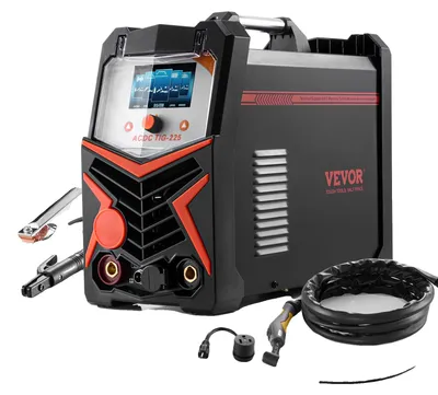 Productafbeelding van VEVOR WIG-lasser, 6-in-1 aluminiumlasser (groot LED-display) – AC WIG/DC WIG/AC puls WIG/DC puls WIG/puntlassen WIG/MMA (elektrode) lassen