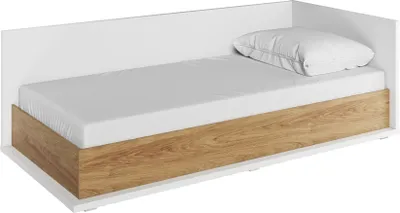 Zdjęcie produktu dla MINIO go for it, łóżko młodzieżowe, łóżko pojedyncze, "SIMI", prawe, 102cm, kolor Hikora Natural/Biały