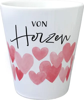 Produktbild von Herzen Blumentopf mit Spruch Von Herzen