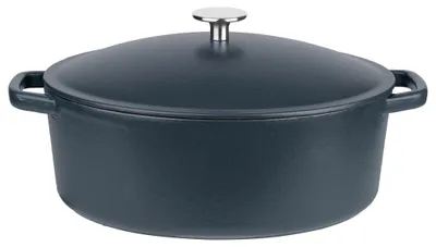 Produktbild von GSW Gusseisen Kochtopf Schmortopf 30 x 24 cm Induktion Spülmaschinenfest blau