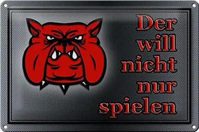 Produktbild von Blechschild Hinweis 30x20cm Hund will nicht nur spielen