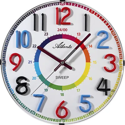 Produktbild von Atlanta 4480/0 Wanduhr für Kinder Kinderwanduhr bunt