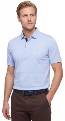 Produktbild von Pierre Cardin Poloshirt kurzarm hellblau gestreift Baumwolle