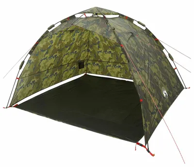 Image de Tente de camping vidaXL pour 4 personnes, modèle Angelzelt, avec fermeture rapide, couleur camouflage clair
