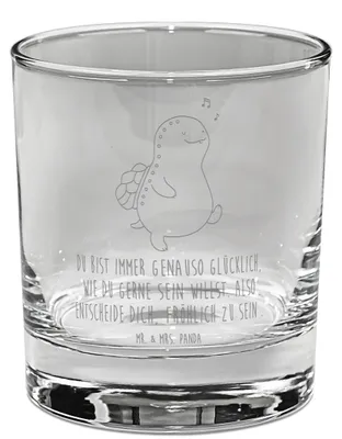 Produktbild von Mr. & Mrs. Panda Tumbler Glas Schildkröte Pfeifen - Transparent - Geschenk, Depression, Lebensfreude, Glück, Whiskey, Whiskyglas, Spazieren, Whisky, Gravur