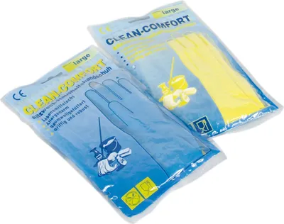 Produktbild von AMPri Clean Comfort Latex Haushaltshandschuhe 1 Paar gelb Gr. XL