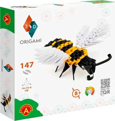 Obrázok produktu pre Alexander Toys ORIGAMI 3D – Bee, Detský súprava na origami, 8 rok / roky, Papája, Viacfarebný, 147 kusov