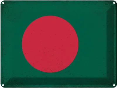 Produktbild von vianmo Blechschild 30x40 cm Bangladesch Bangladesh Flagge Fahne Wappen