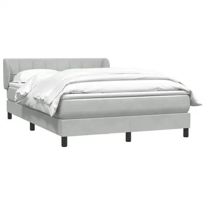 Obrázek produktu pro vidaXL Skříňová postel s matrací světle šedá 160x210 cm sametová