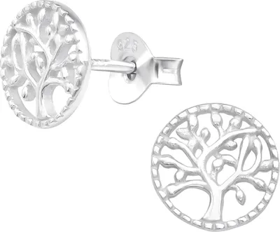 Produktbild von Ohrringe Ohrstecker 925 Sterling Silber mit Lebensbaum